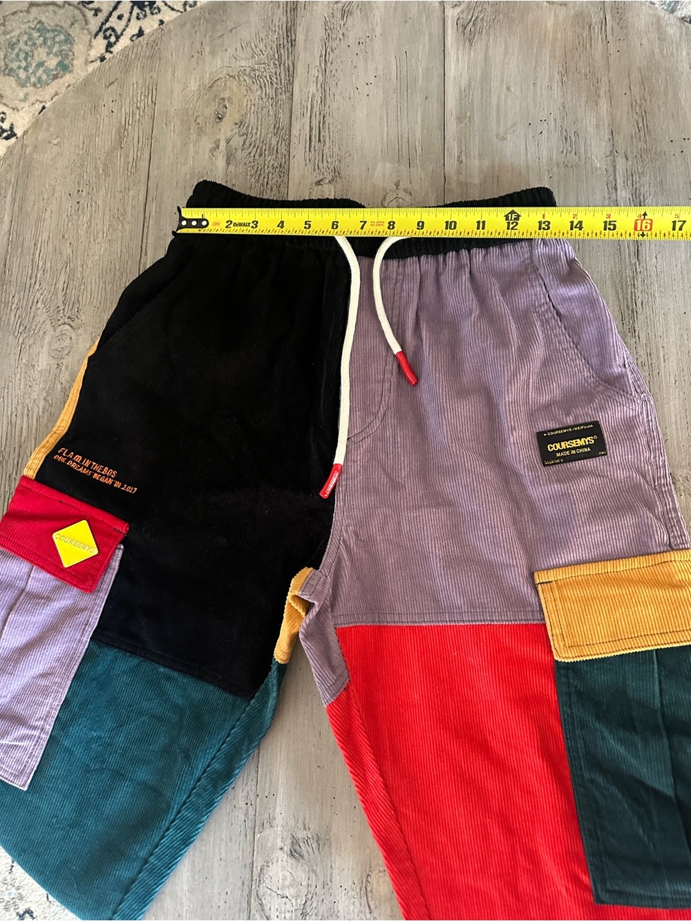 Colorblock Corduroy Cargo Pants - Multicolor - Picture 6 of 10